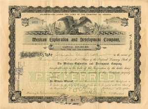 Mexican Exploration and Development Co. - Stock Certificate